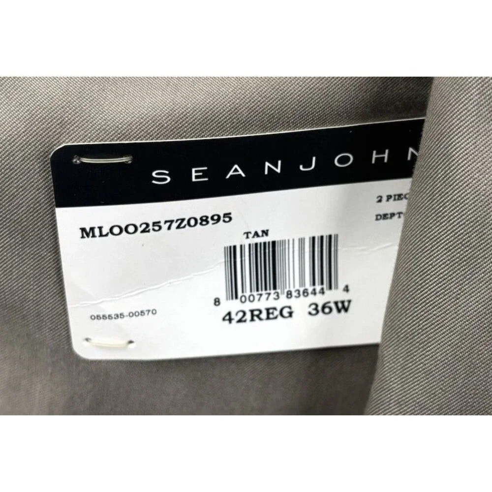 NEW Sean John Tan Sport Coat Blazer Jacket 42R NWT Polyester Macys